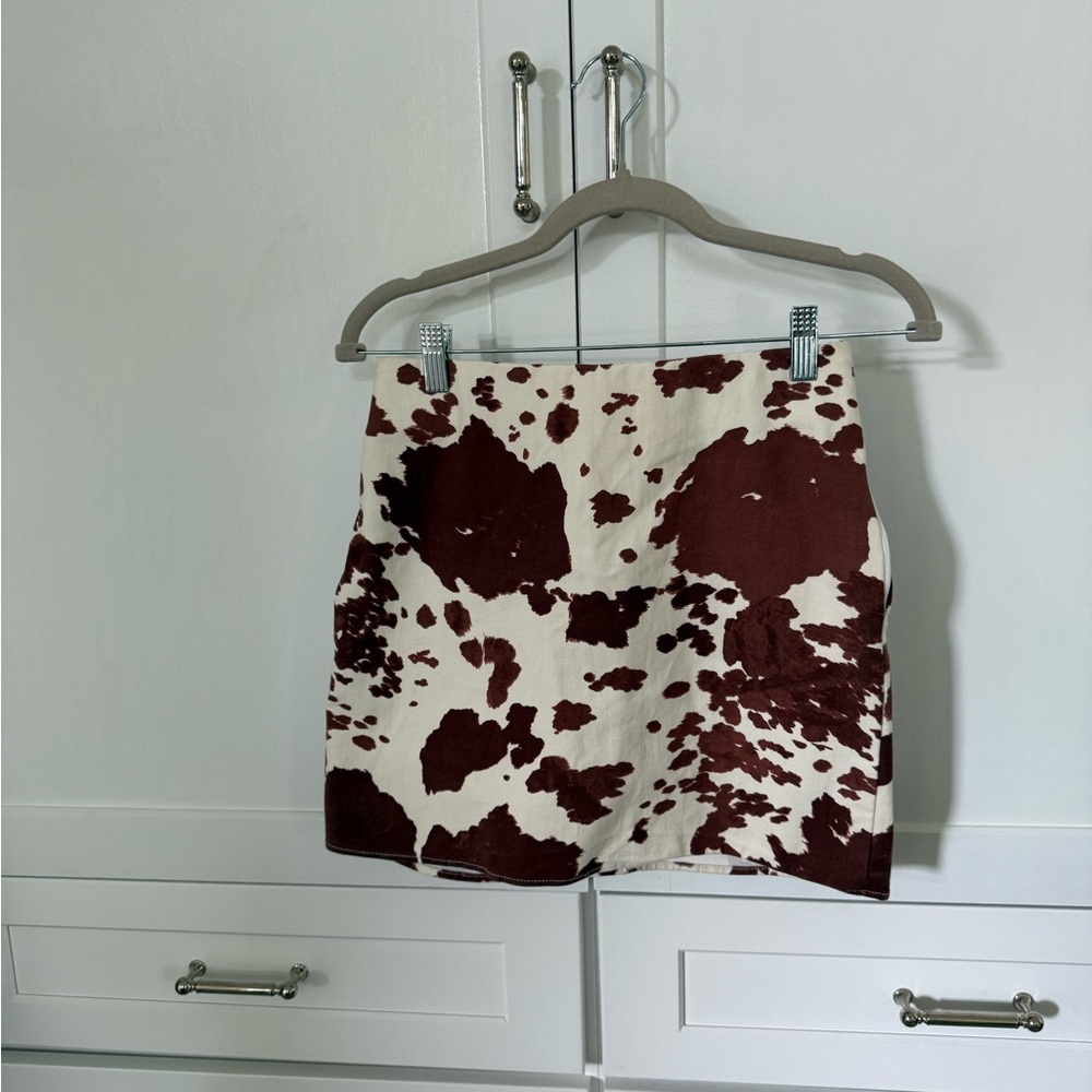Show Me Your MuMu Cow Print Mini Skirt